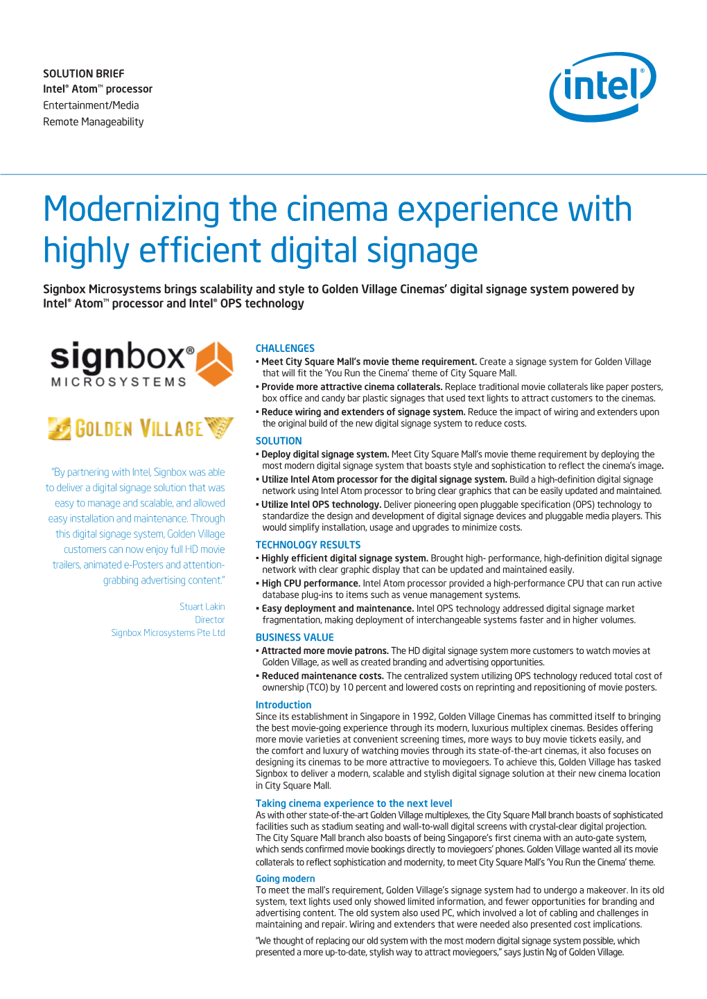 Modernizing the Cinema Experience with Highly Efficient Digital Signage