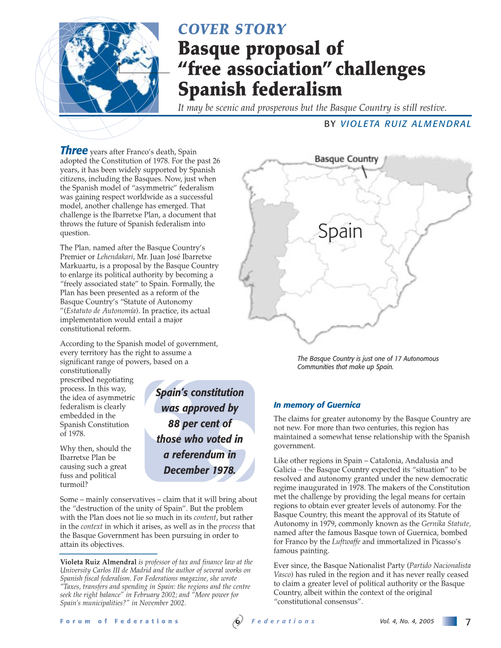 Basque Proposal of Free Association Challenges Spanish Federalism