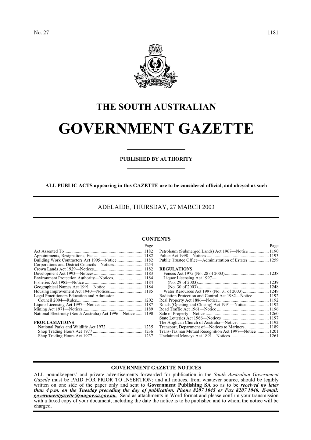 Government Gazette