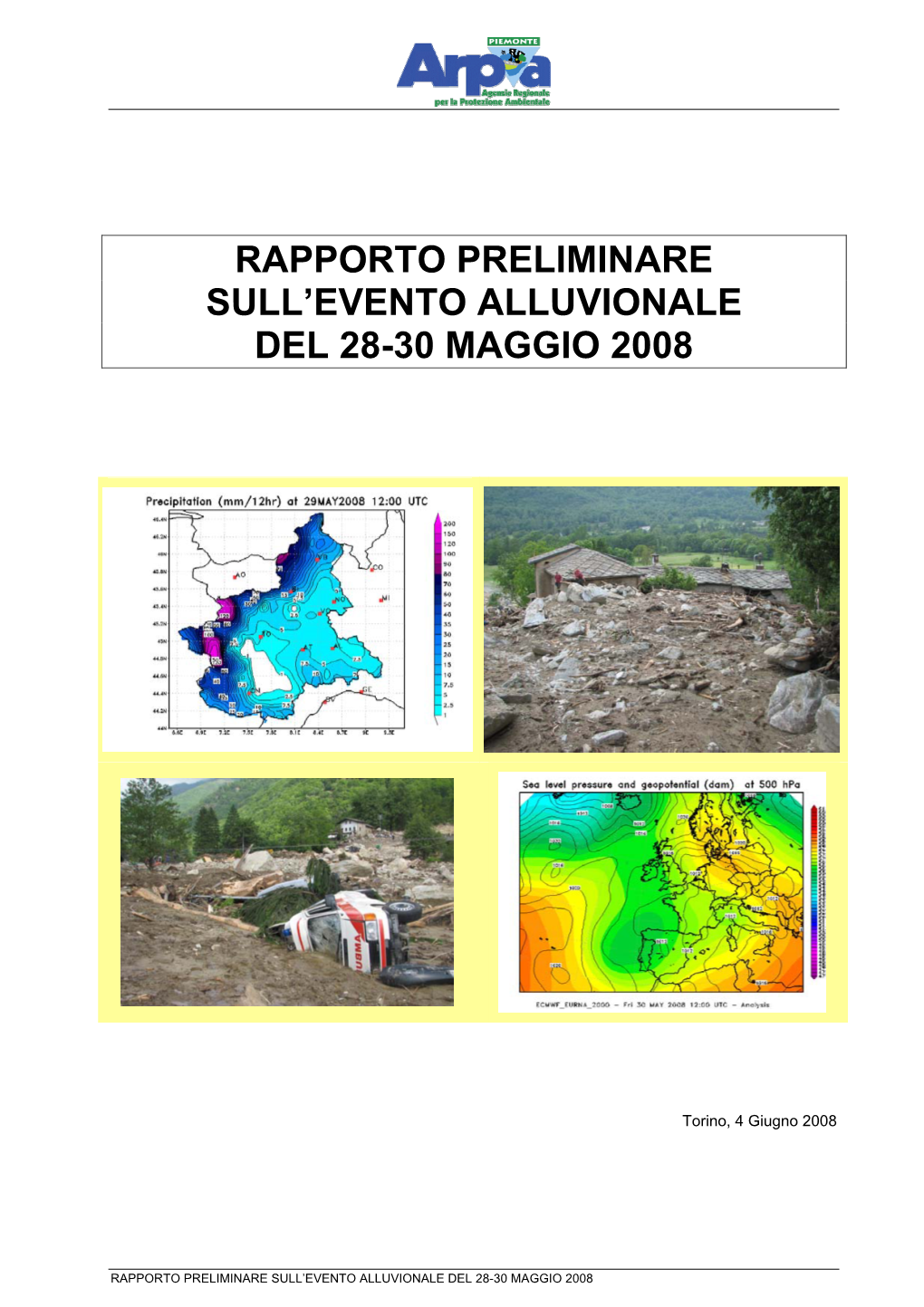 Rapporto Preliminare Sull'evento Alluvionale Del