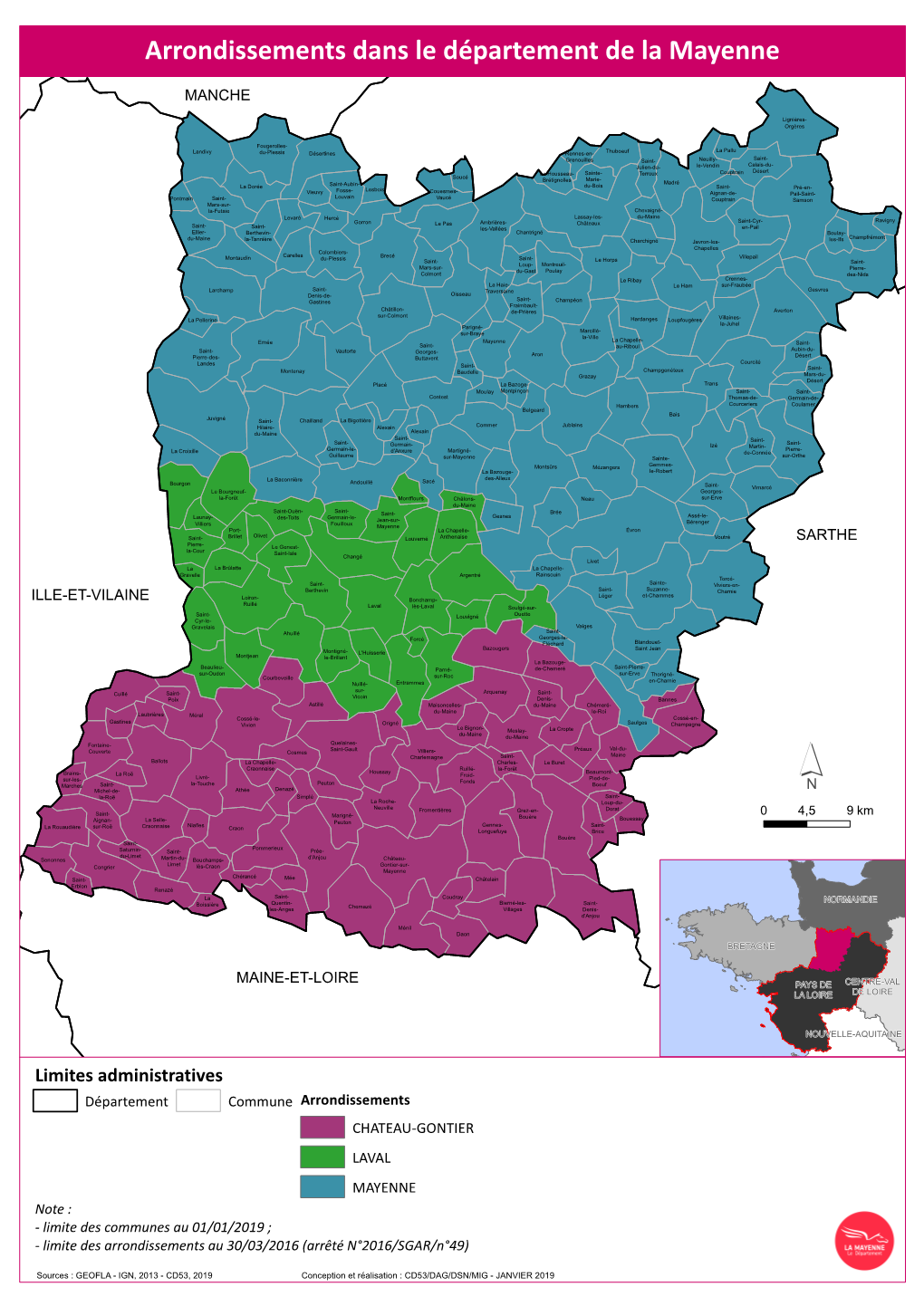 Arrondissements Dans Le Département De La Mayenne