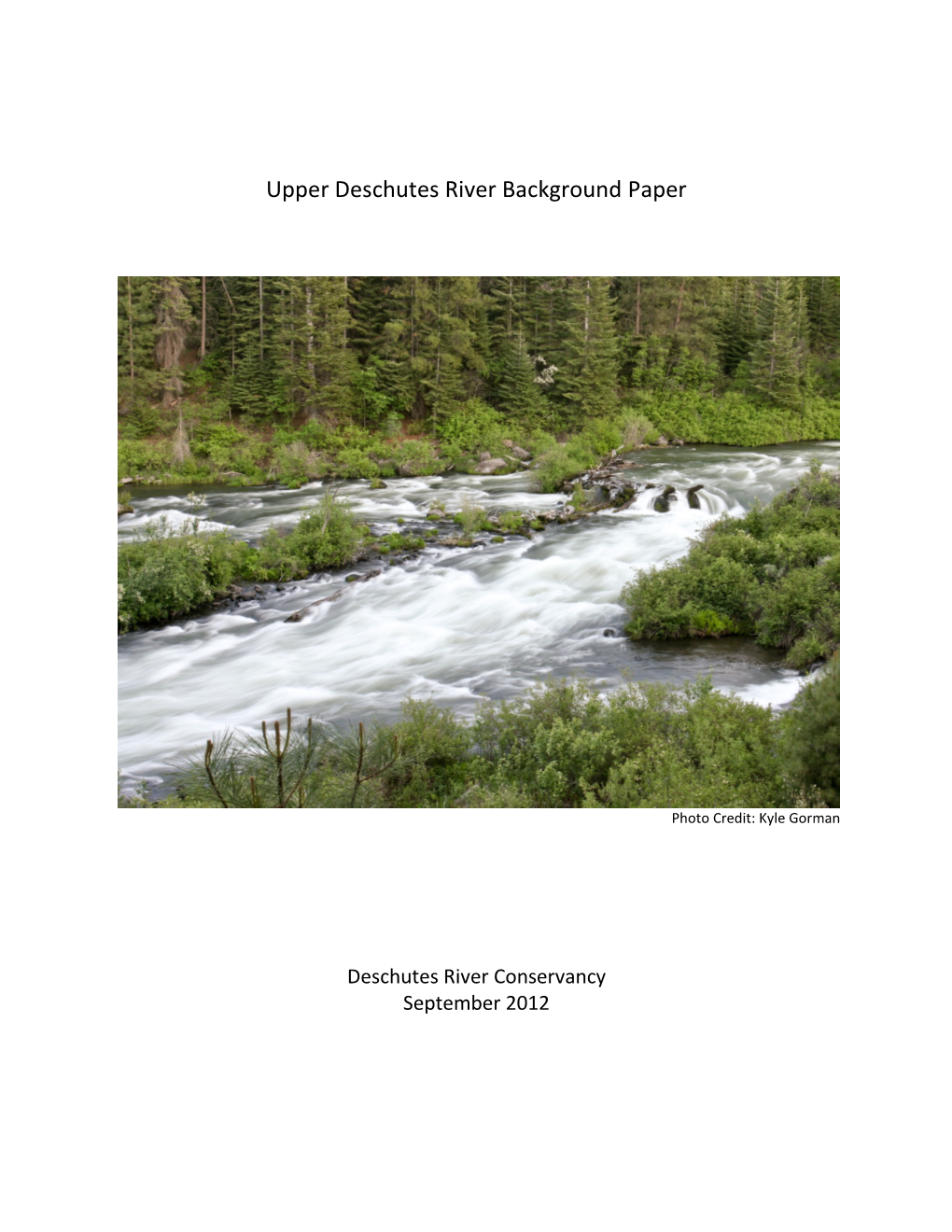 Upper Deschutes River Background Paper