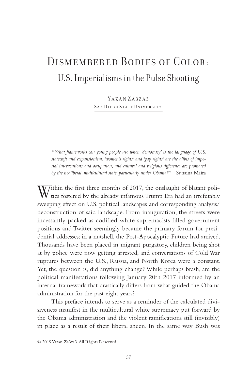 US Imperialisms in the Pulse Shooting