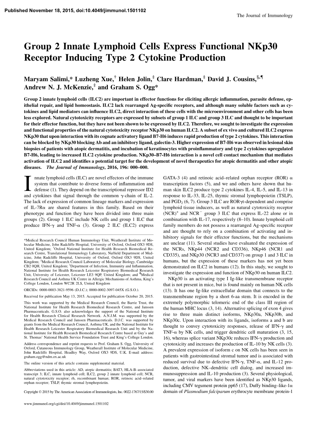 Cytokine Production Functional Nkp30 Receptor Inducing Type 2