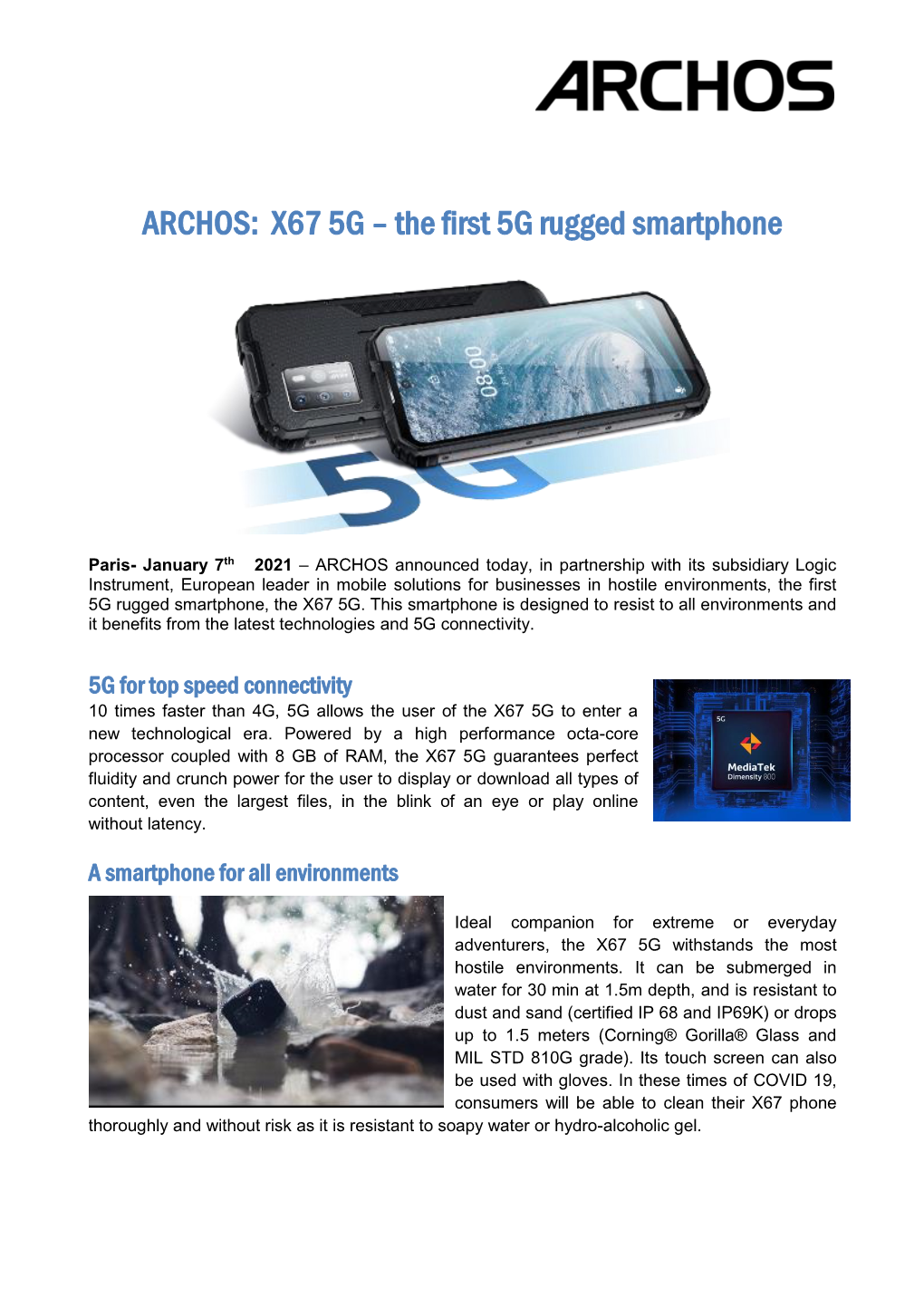 X67 5G – the First 5G Rugged Smartphone