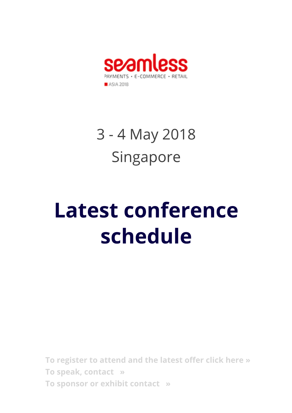 Latest Conference Schedule