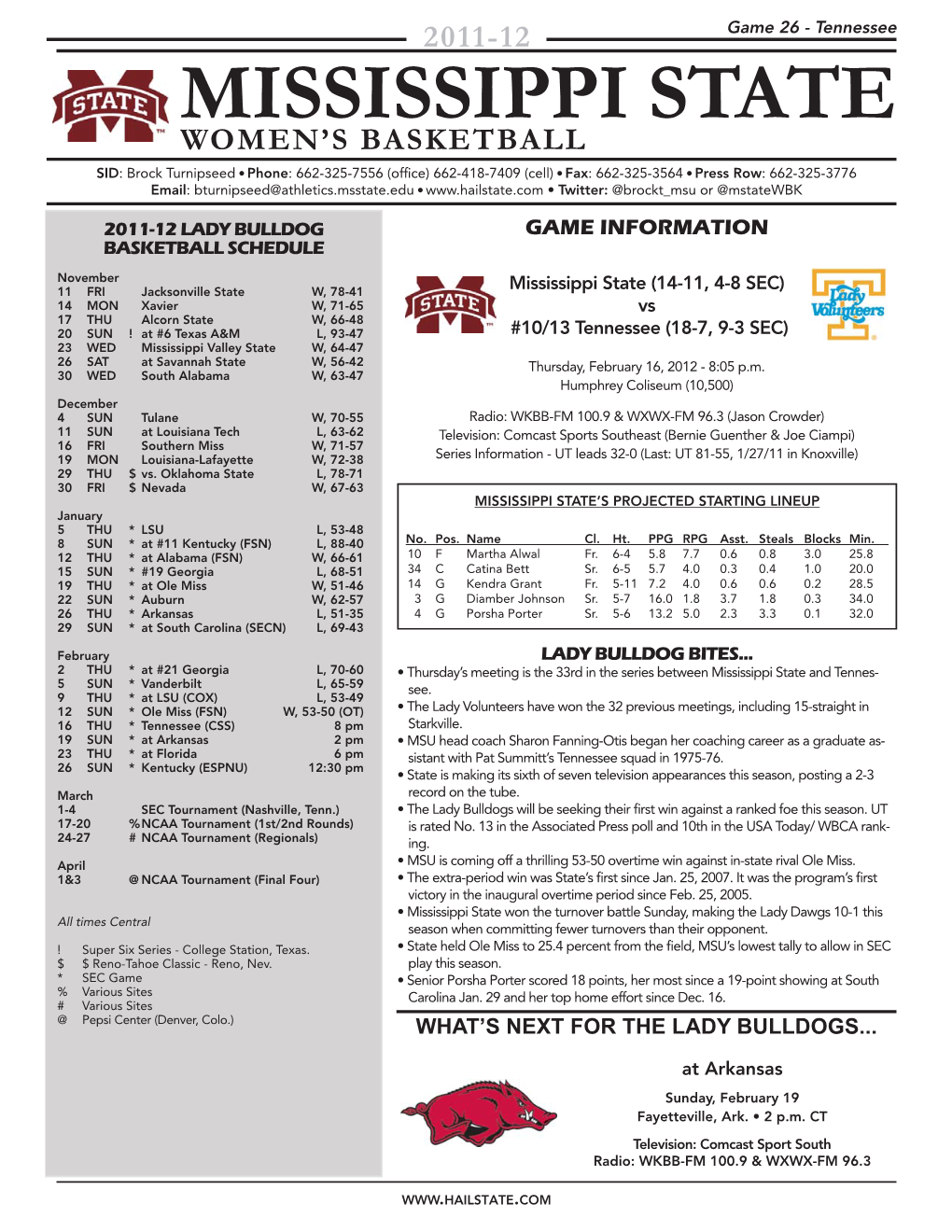 Mississippi State Women's Basketball 2011-12