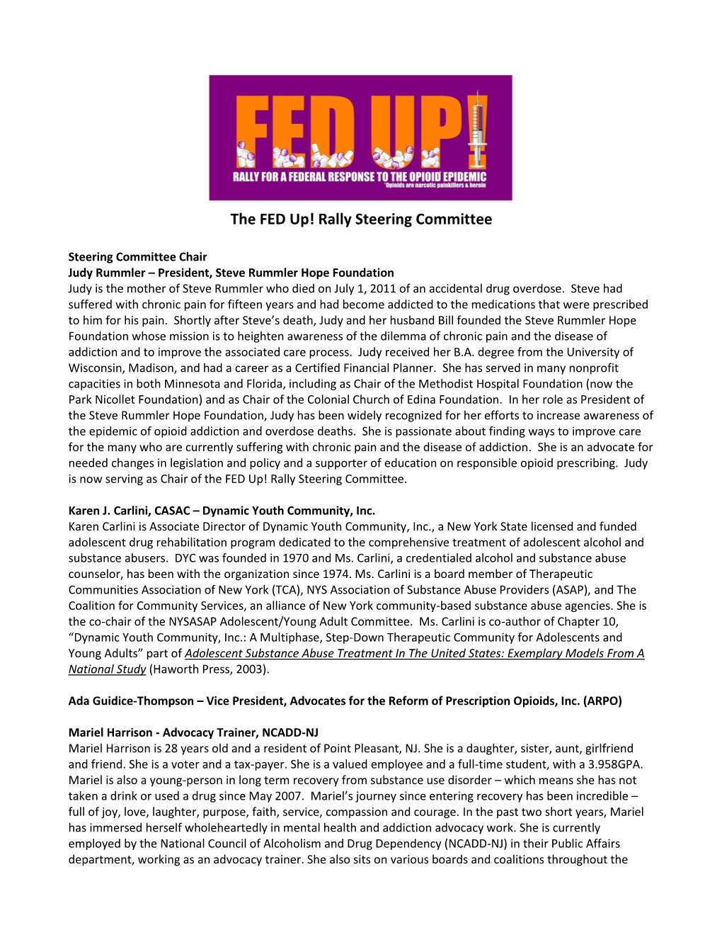 The FED Up! Rally Steering Committee