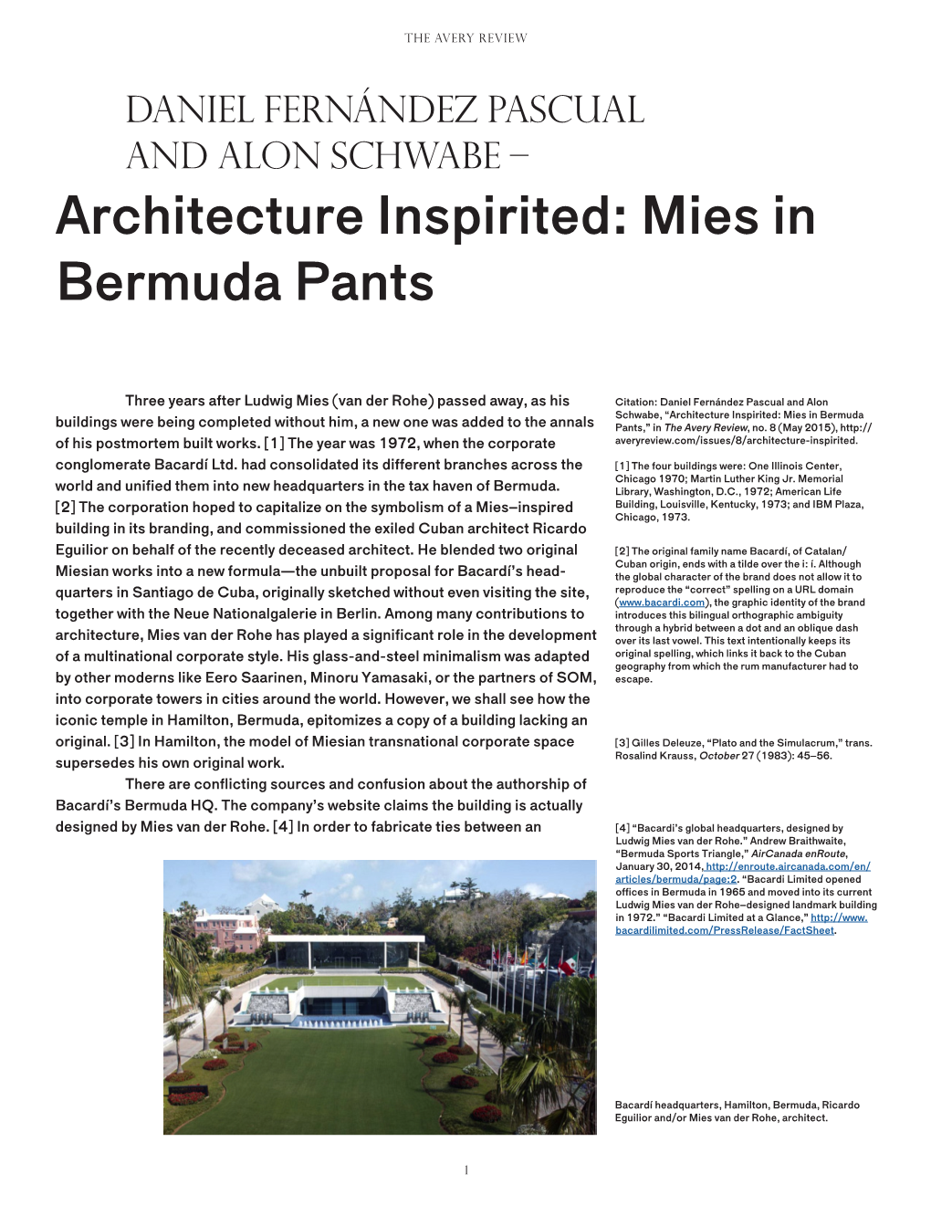 Architecture Inspirited: Mies in Bermuda Pants