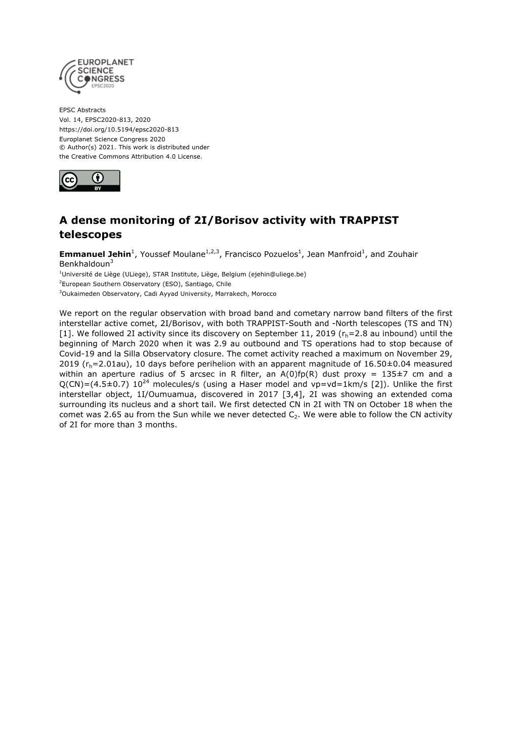 A Dense Monitoring of 2I/Borisov Activity with TRAPPIST Telescopes