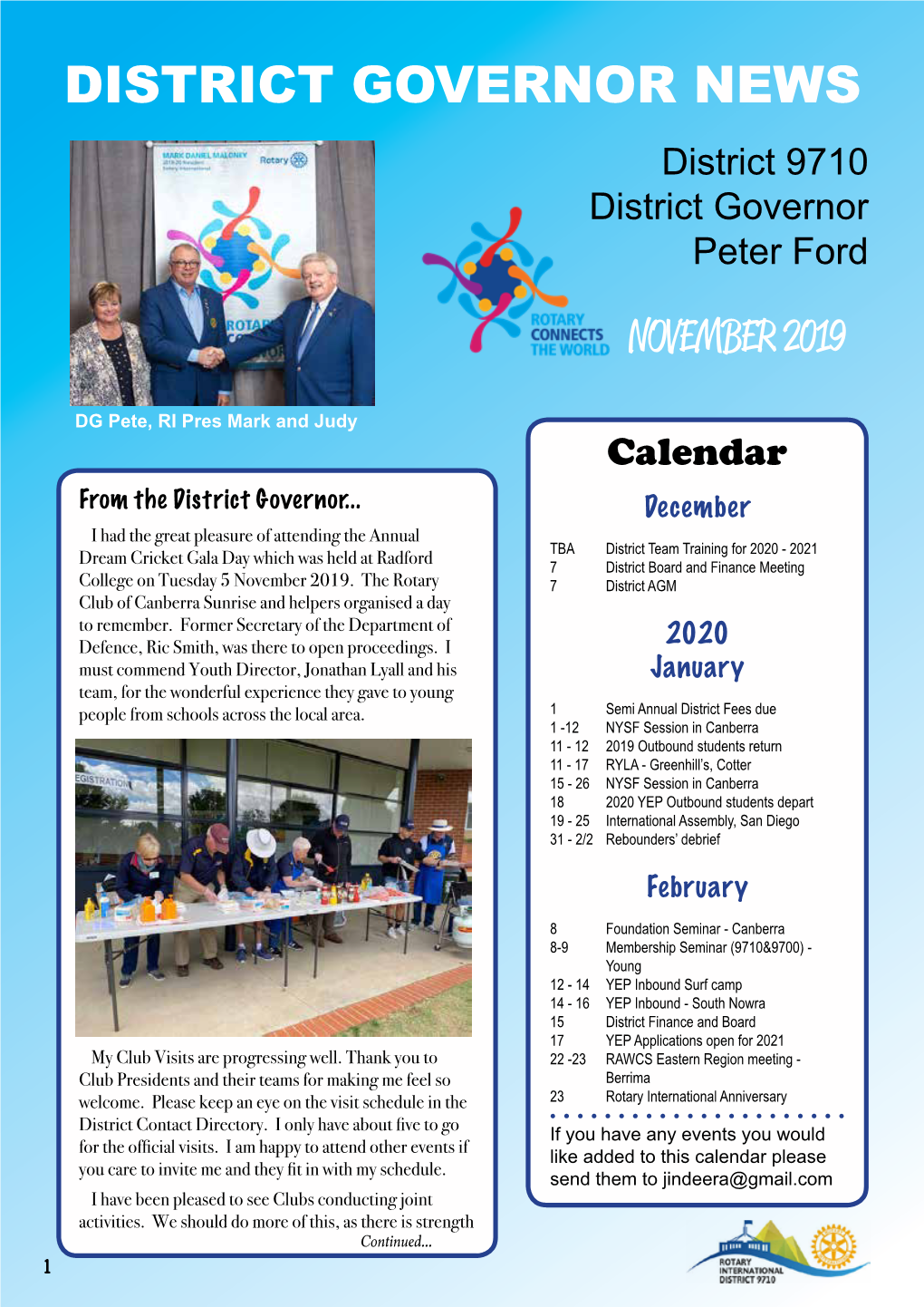 DISTRICT GOVERNOR NEWS District 9710 District Governor Peter Ford