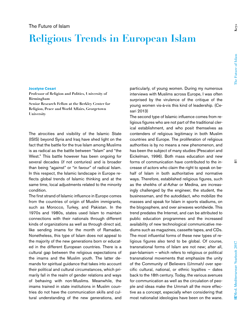 Religious Trends in European Islam