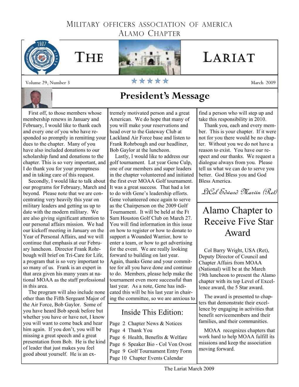 March 2009 President’S Message