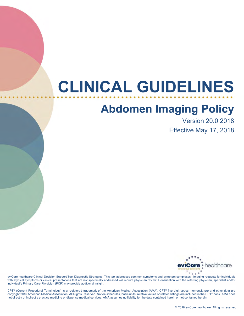 Abbreviations for Abdomen Imaging Guidelines