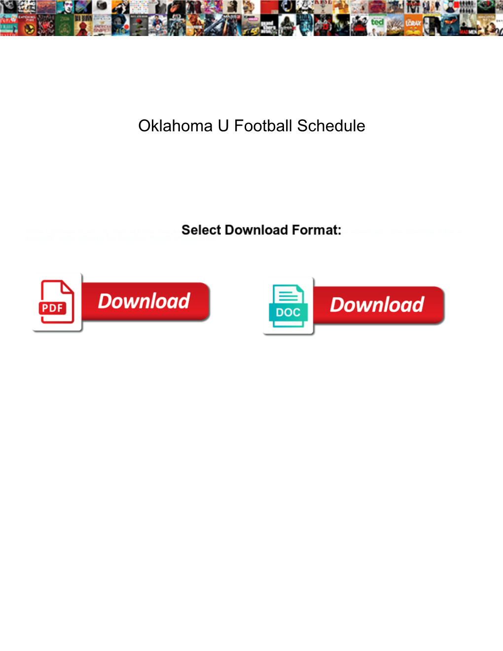 Oklahoma U Football Schedule