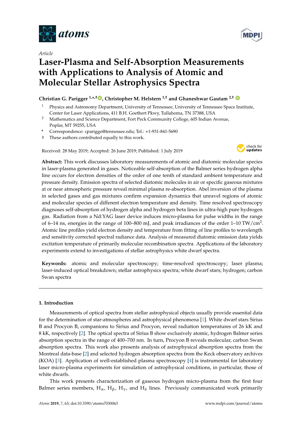 Laser-Plasma and Self-Absorption Measurements with Applications to Analysis of Atomic and Molecular Stellar Astrophysics Spectra