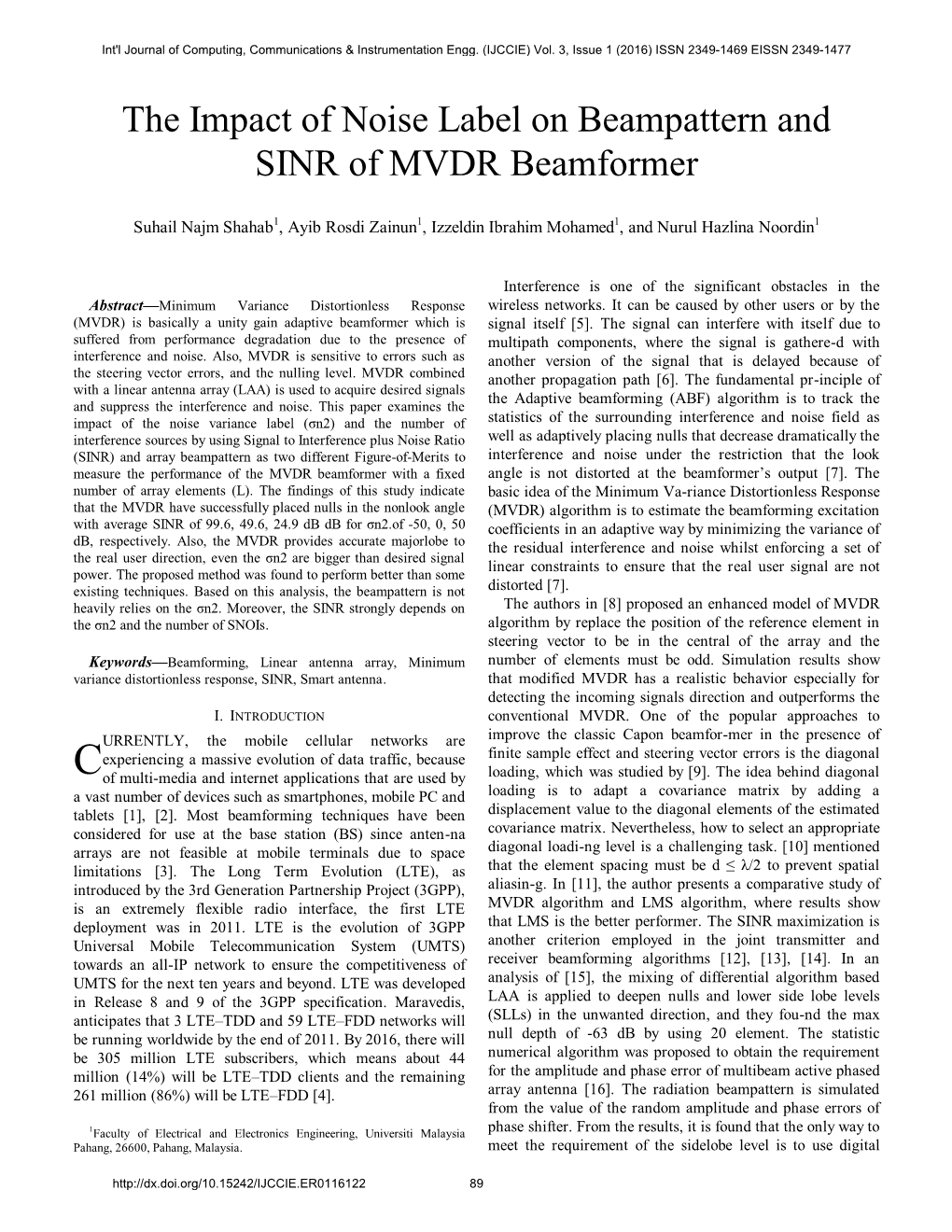 The Impact of Noise Label on Beampattern and SINR of MVDR Beamformer