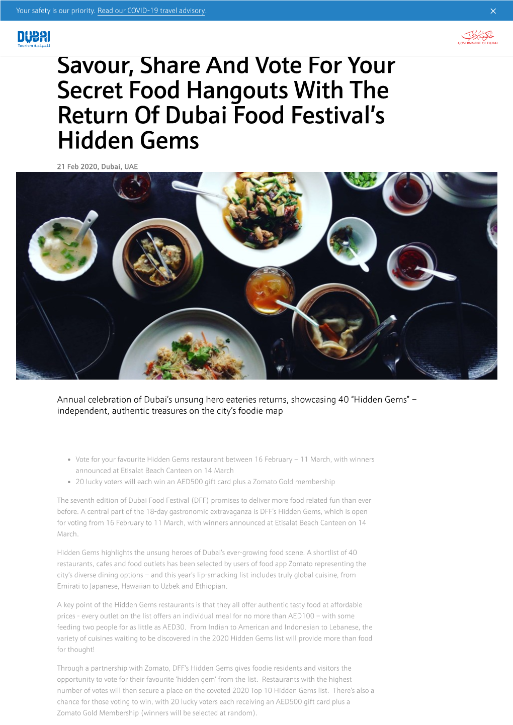 Savour, Share and Vote for Your Secret Food Hangouts with the Return of Dubai Food Festival's Hidden Gems