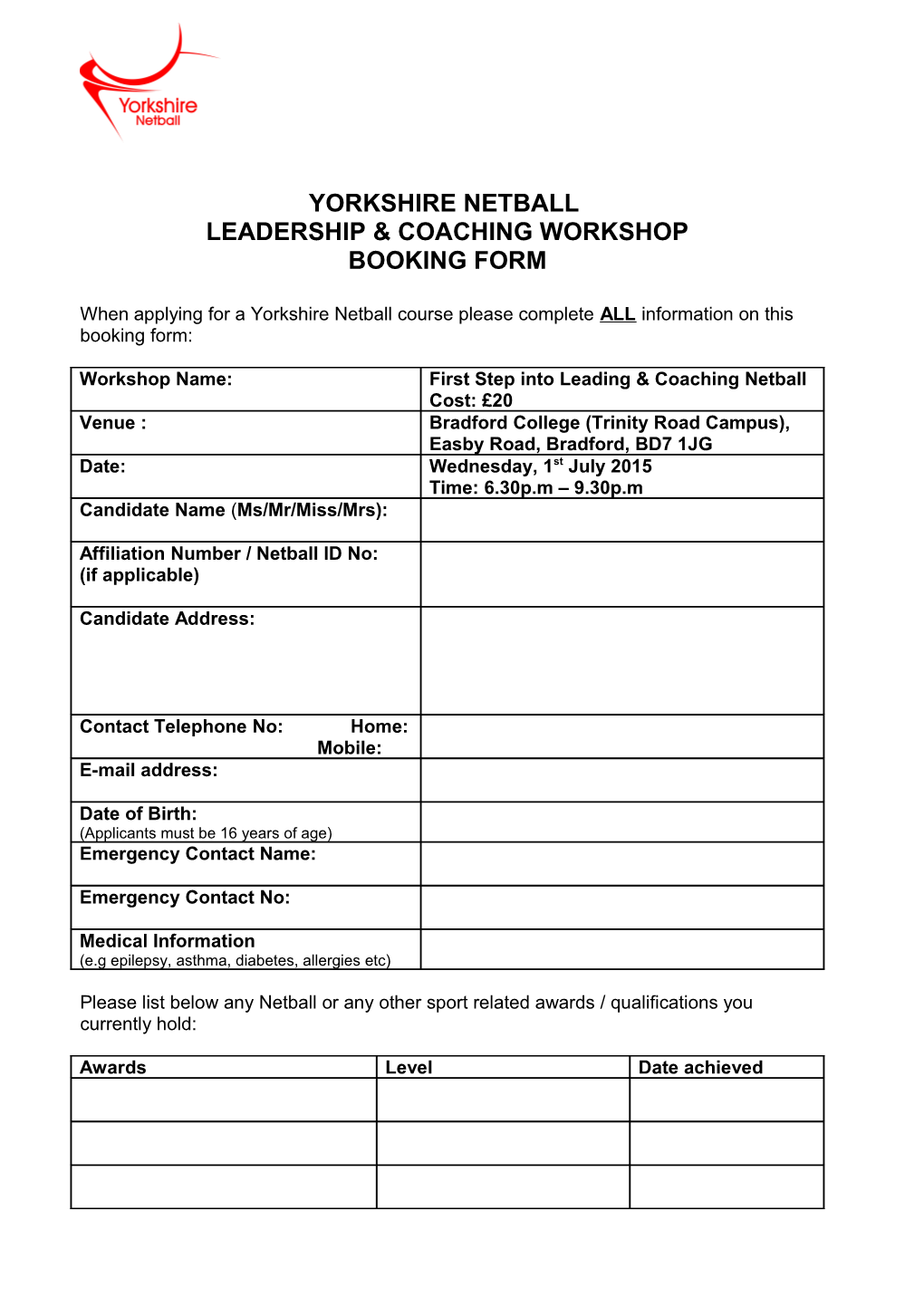 Leadership & Coaching Workshop
