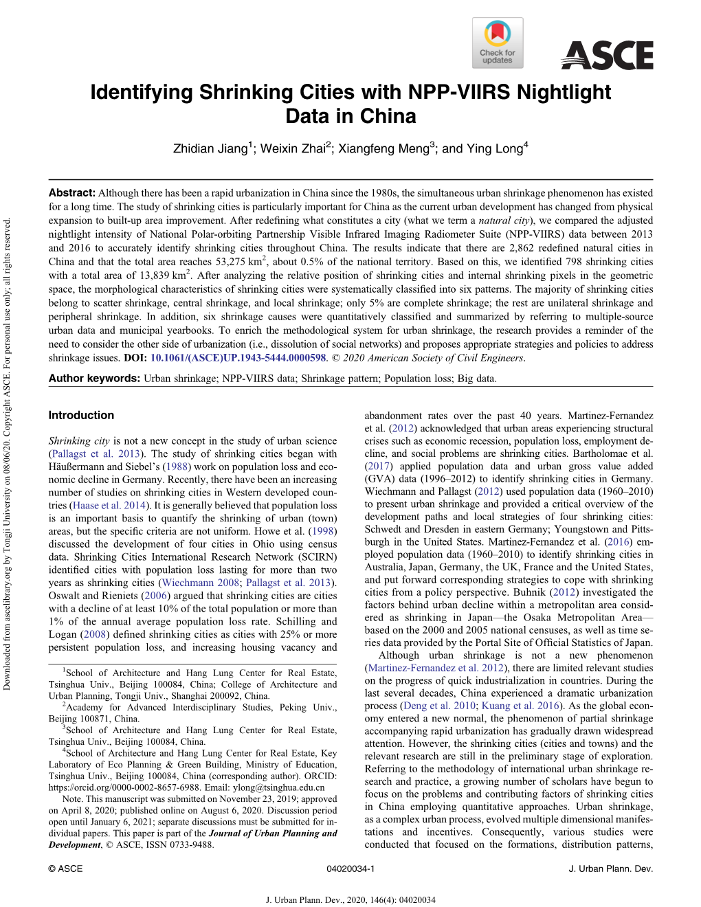 Identifying Shrinking Cities with NPP-VIIRS Nightlight Data in China