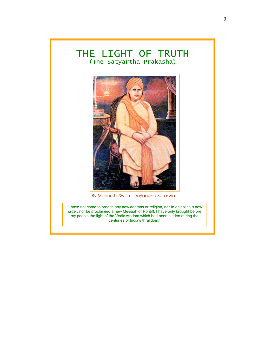 THE LIGHT of TRUTH (The Satyartha Prakasha)