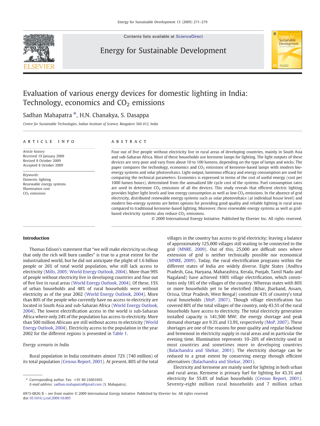 Evaluation of Various Energy Devices for Domestic Lighting.Pdf