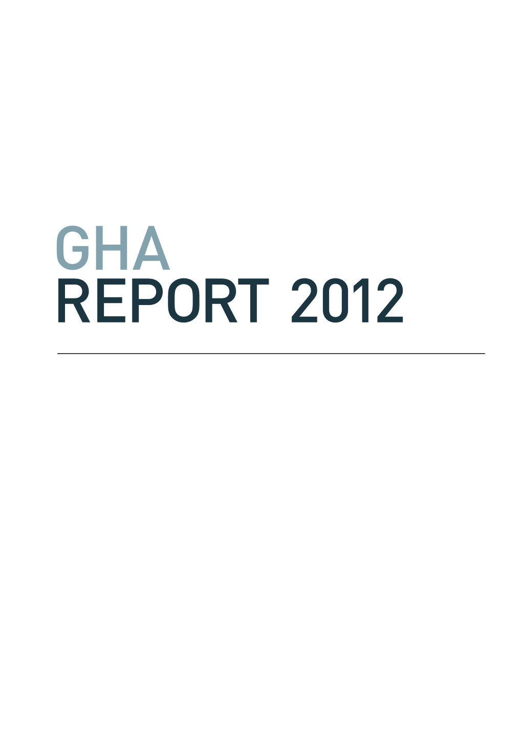 Global Humanitarian Assistance (GHA) Report 2012