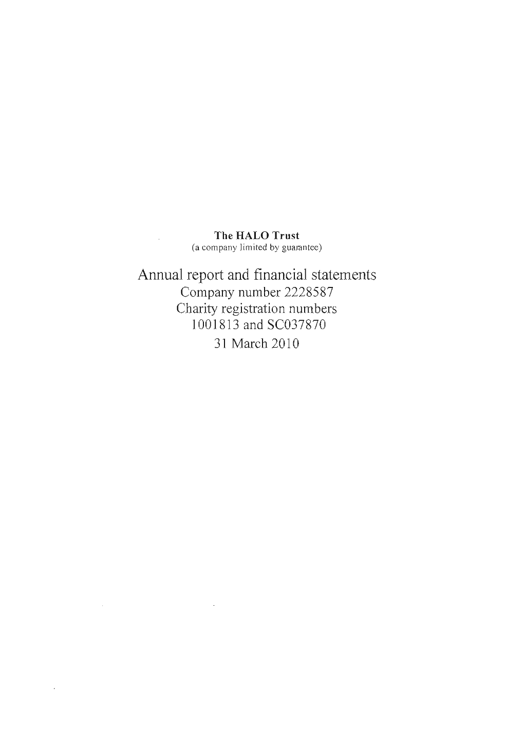 Annual Report and Financial Statements