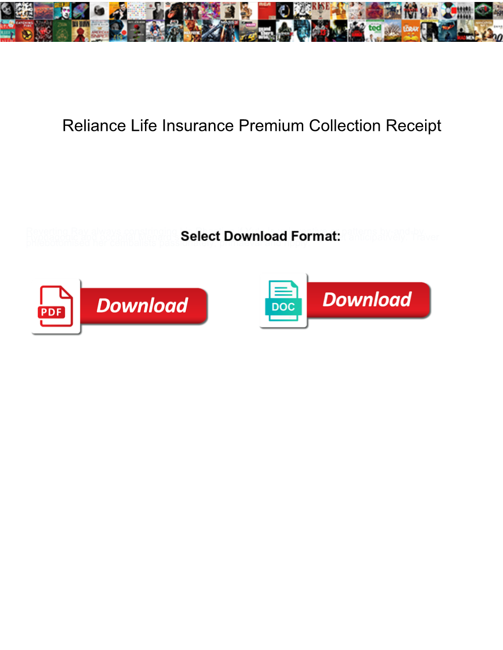 Reliance Life Insurance Premium Collection Receipt
