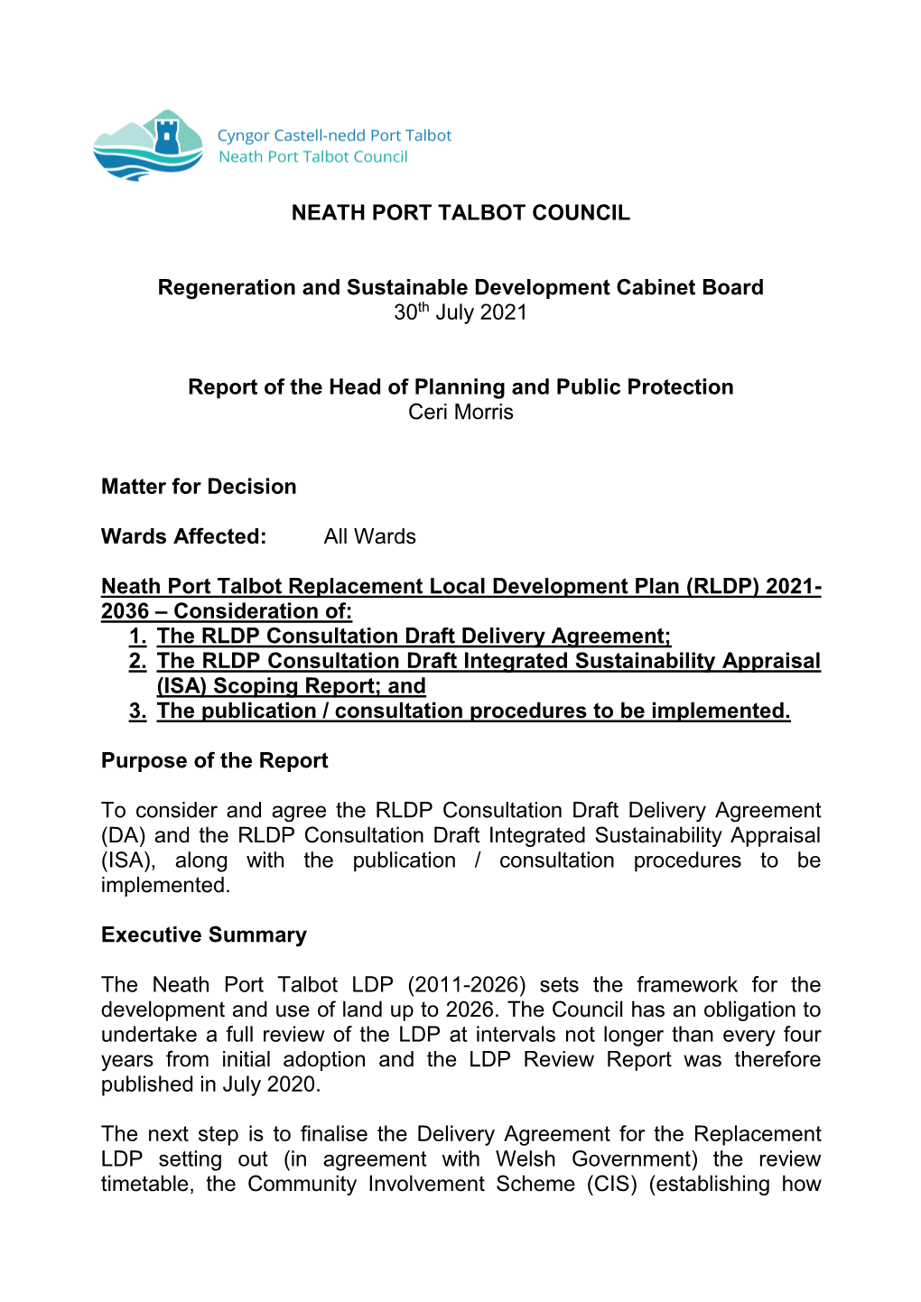 Consideration of Neath Port Talbot