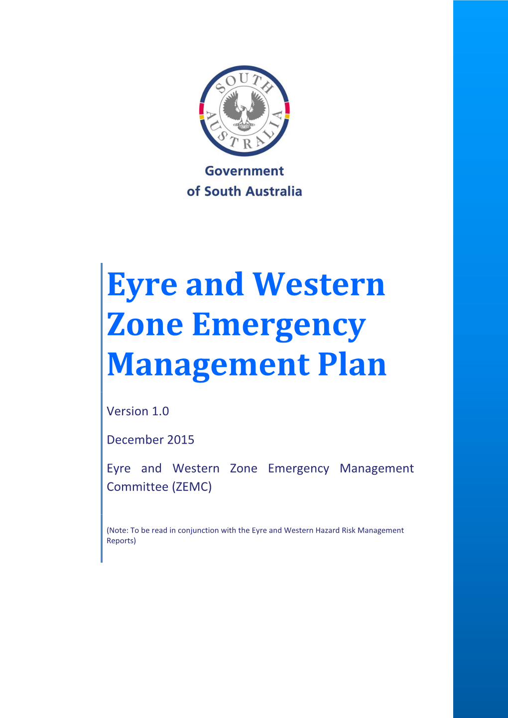 Eyre and Western Zone Emergency Management Plan