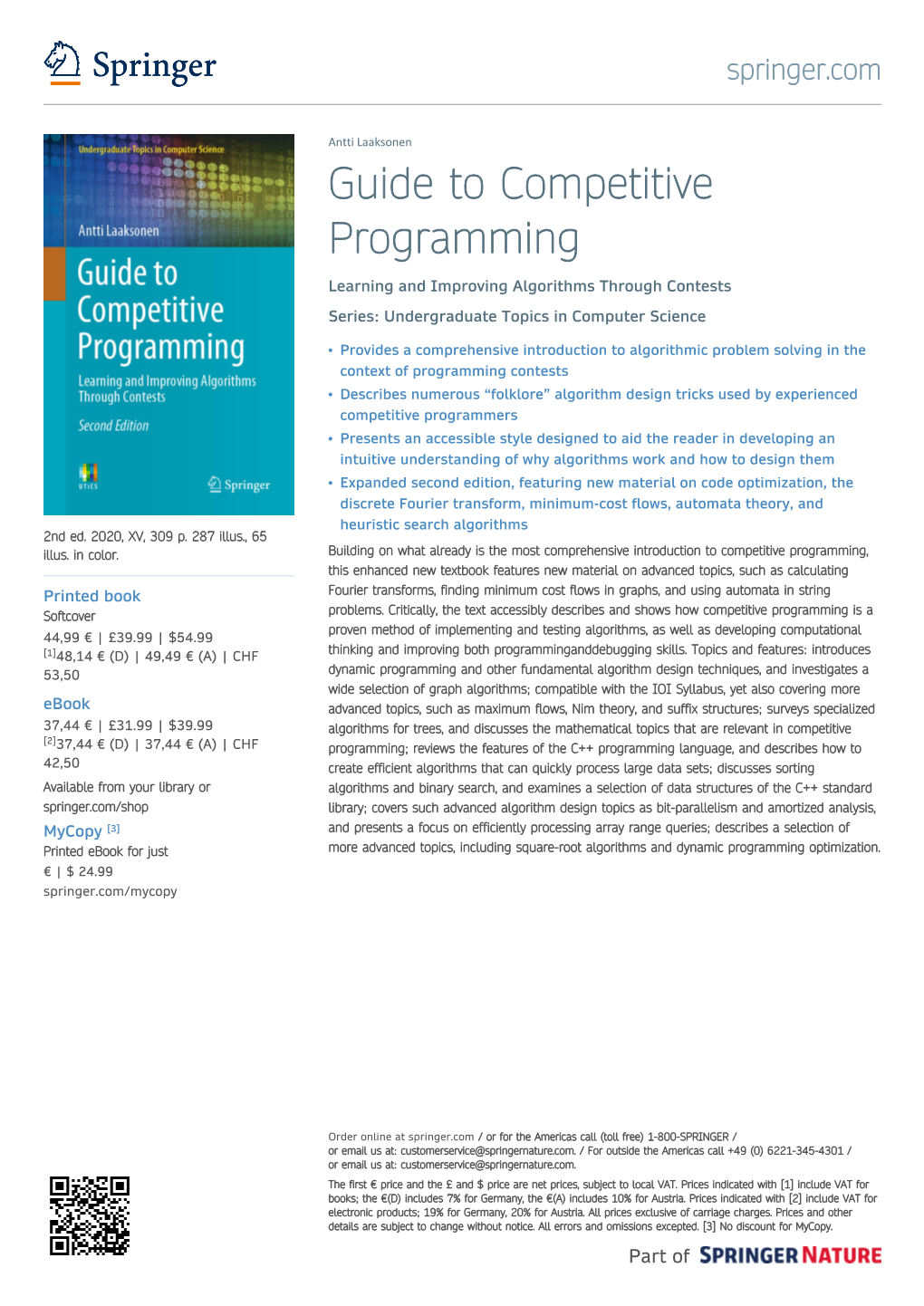 Guide to Competitive Programming Learning and Improving Algorithms Through Contests Series: Undergraduate Topics in Computer Science