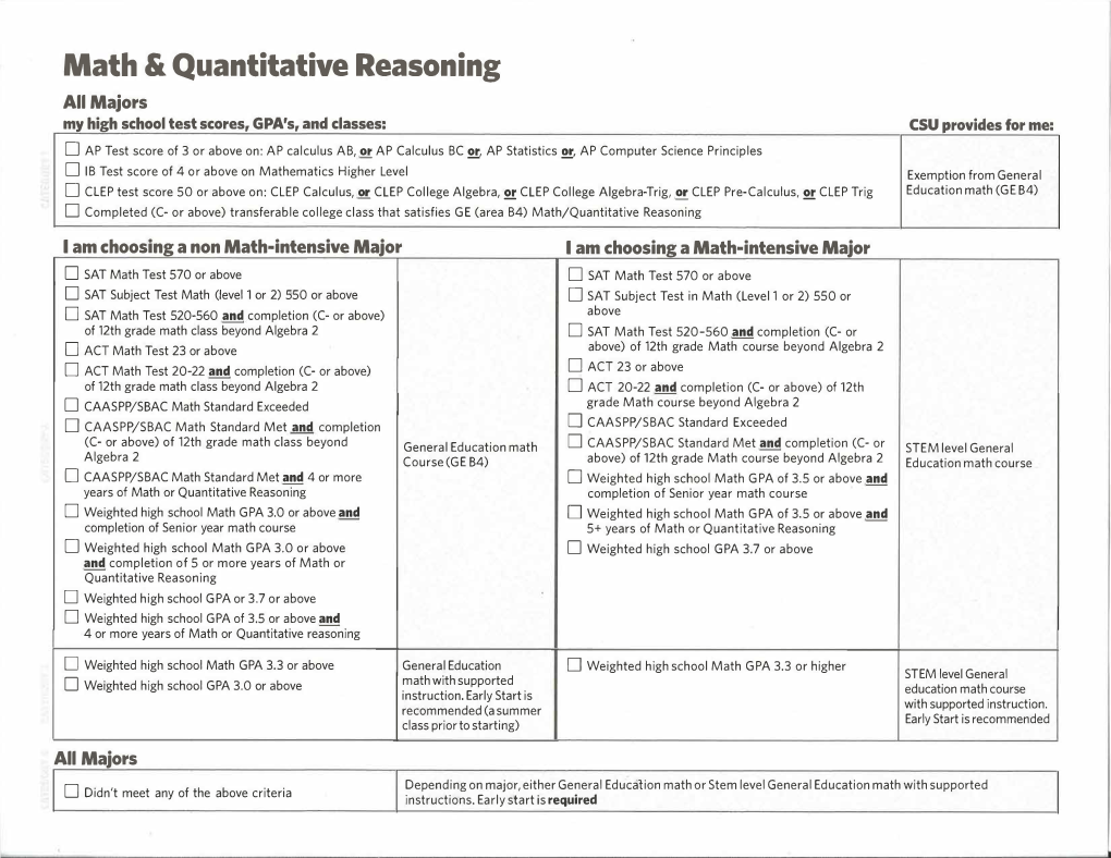 Math & Quantitative Reasoning