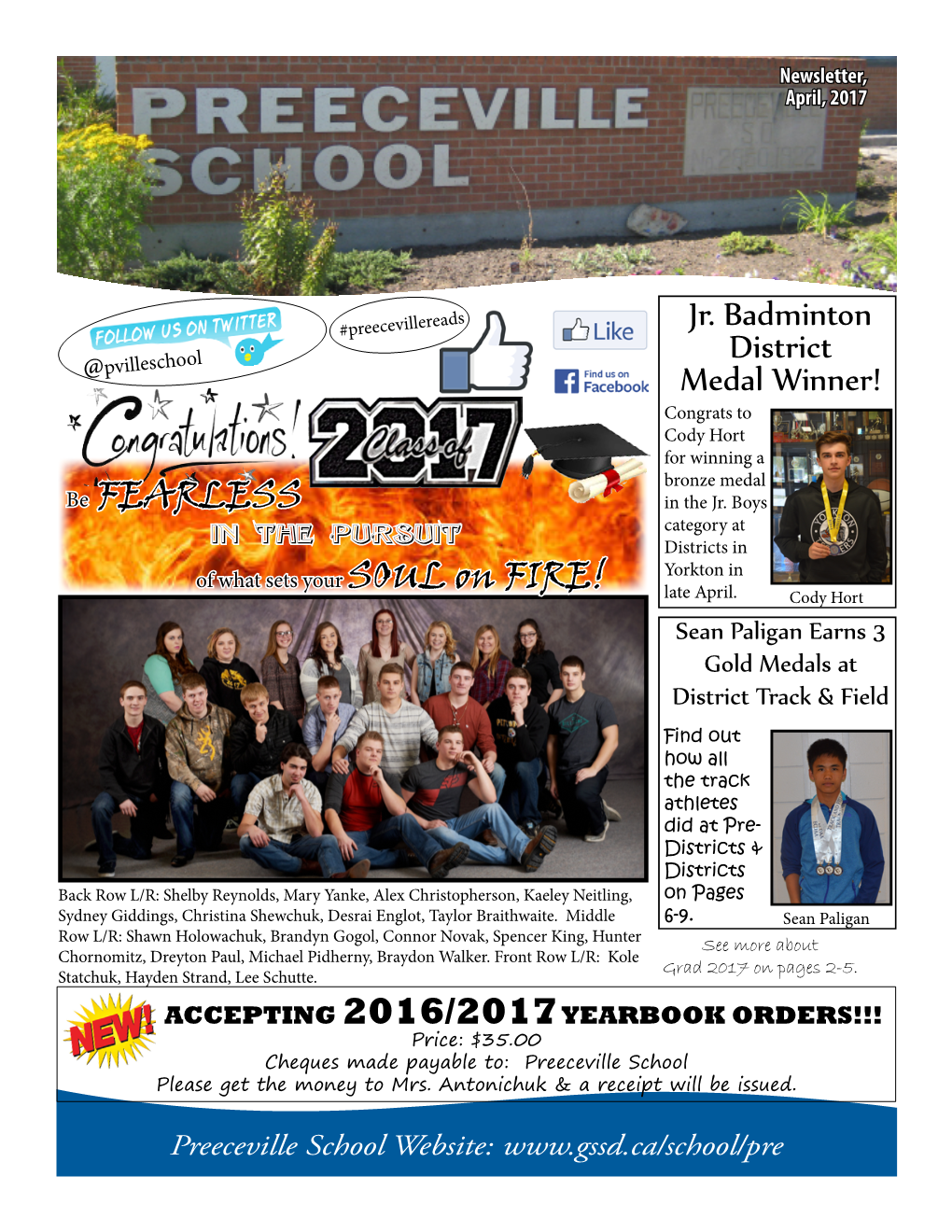 Preeceville School Newsletter May 2017