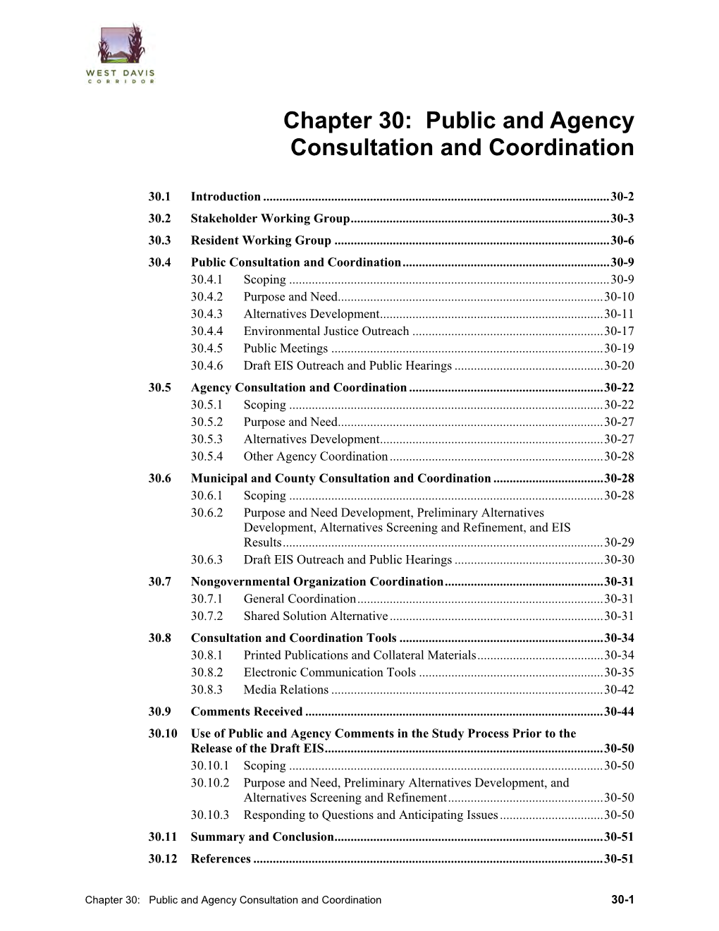 Public and Agency Consultation and Coordination