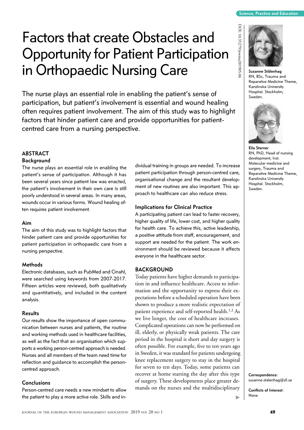 Factors That Create Obstacles and Opportunity for Patient Participation