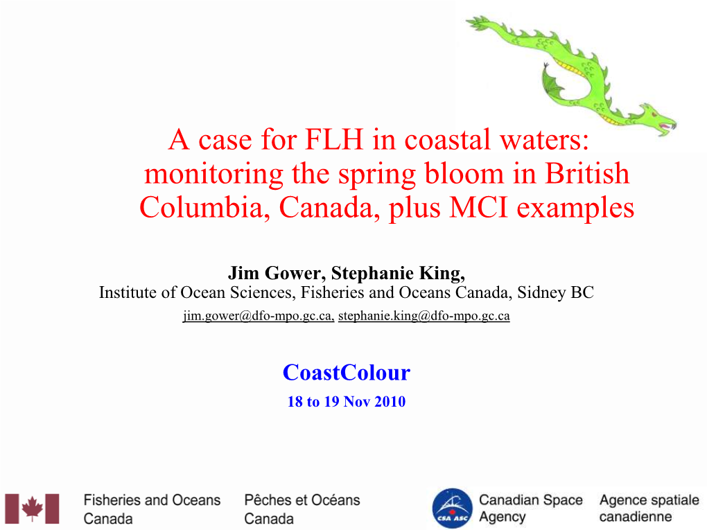 MERIS Images of Chlorophyll Fluorescence Vancouver Island, BC