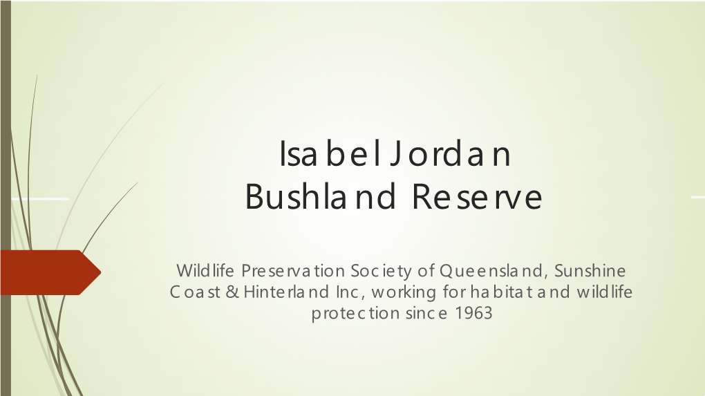 Isabel Jordan Bushland Reserve