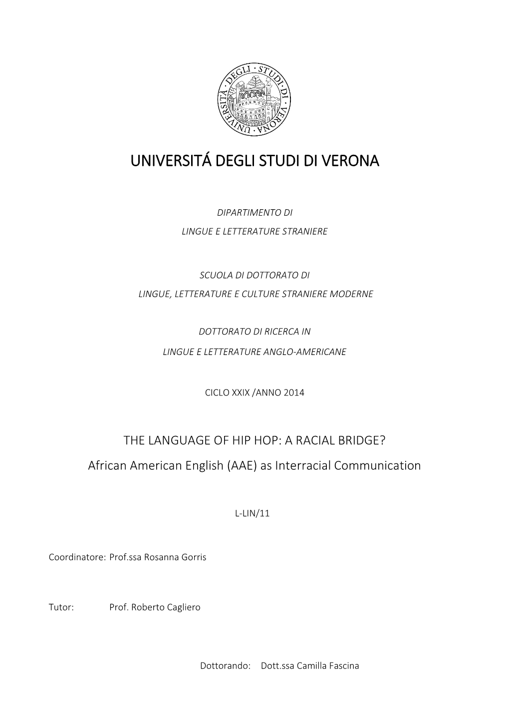 Universitá Degli Studi Di Verona