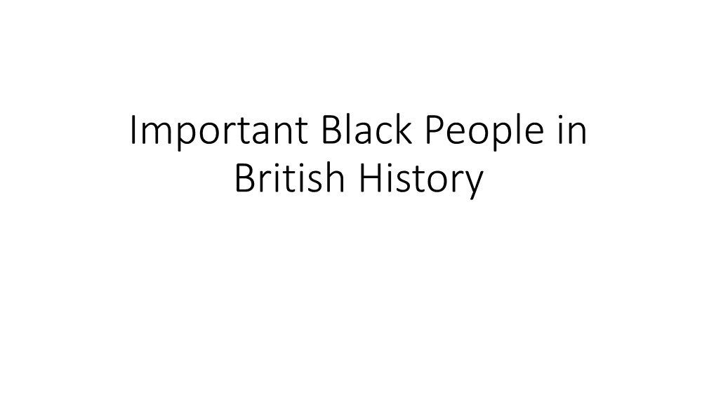 Key Black People in History