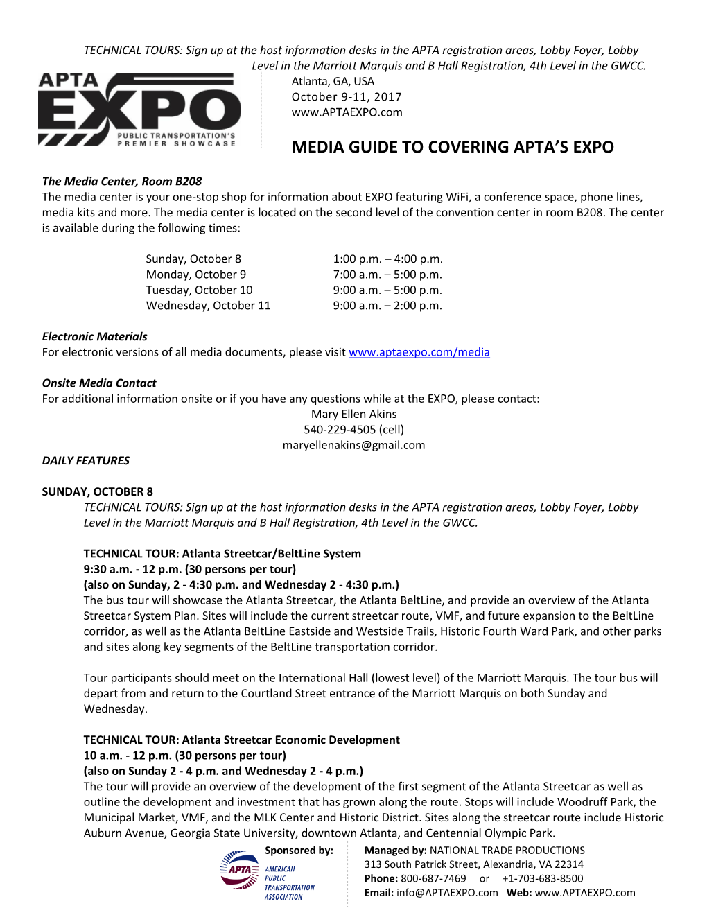 Media Guide to Covering EXPO 2017