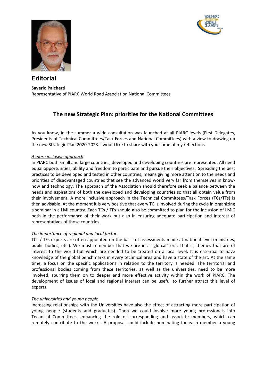 Priorities for the National Committees