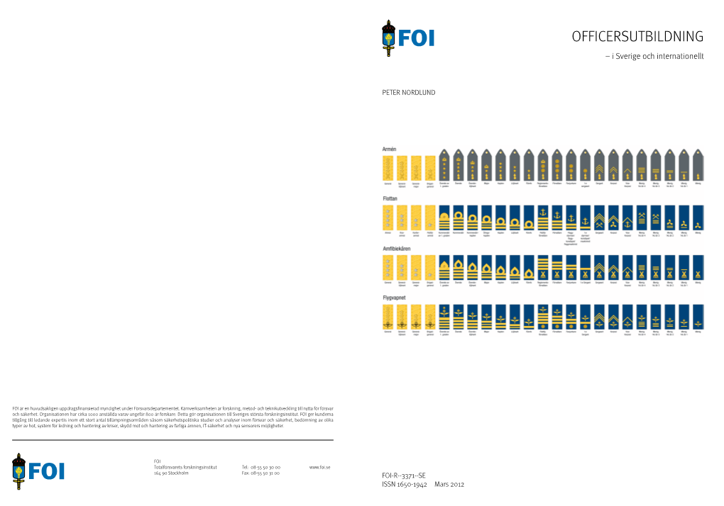 OFFICERSUTBILDNING – I Sverige Och Internationellt