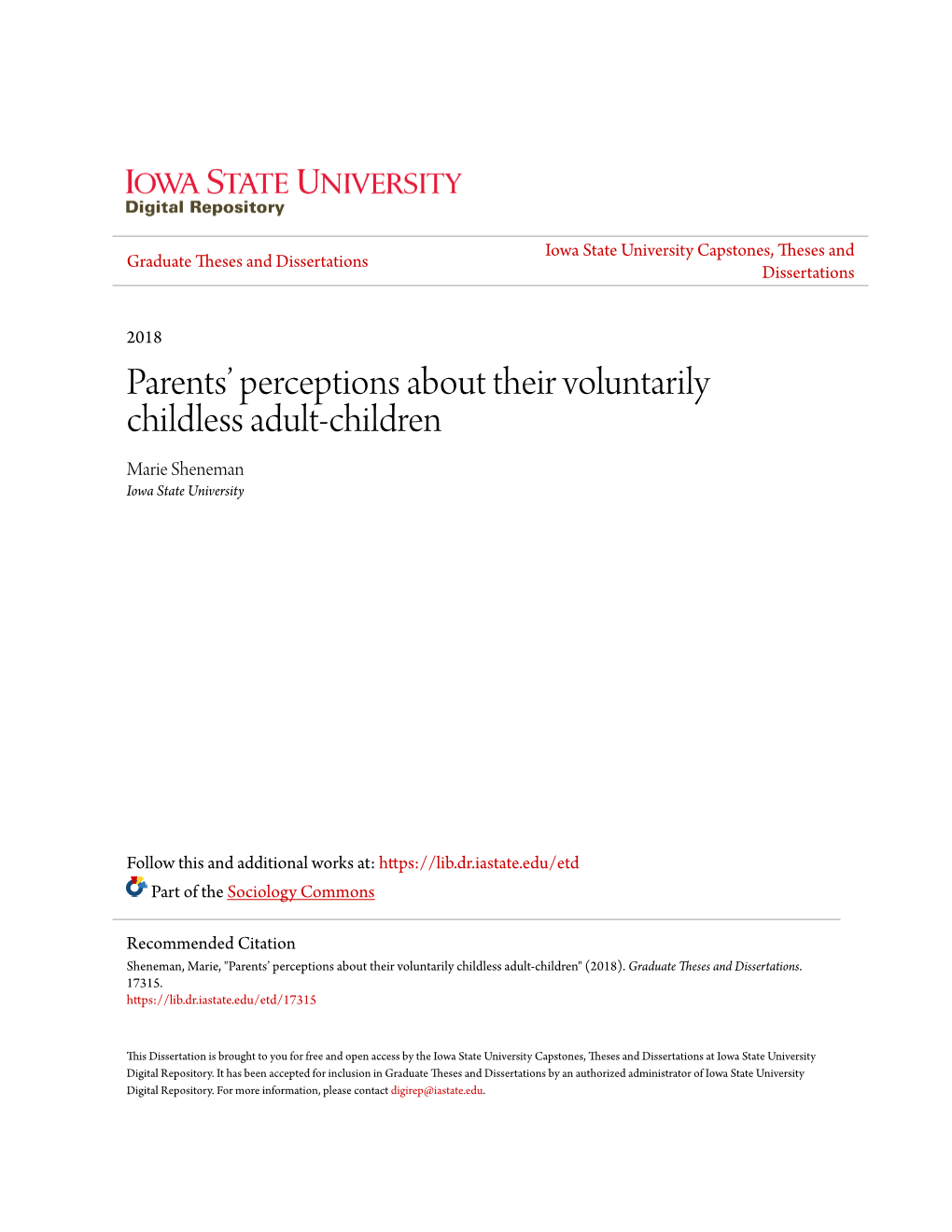Parents' Perceptions About Their Voluntarily Childless Adult-Children