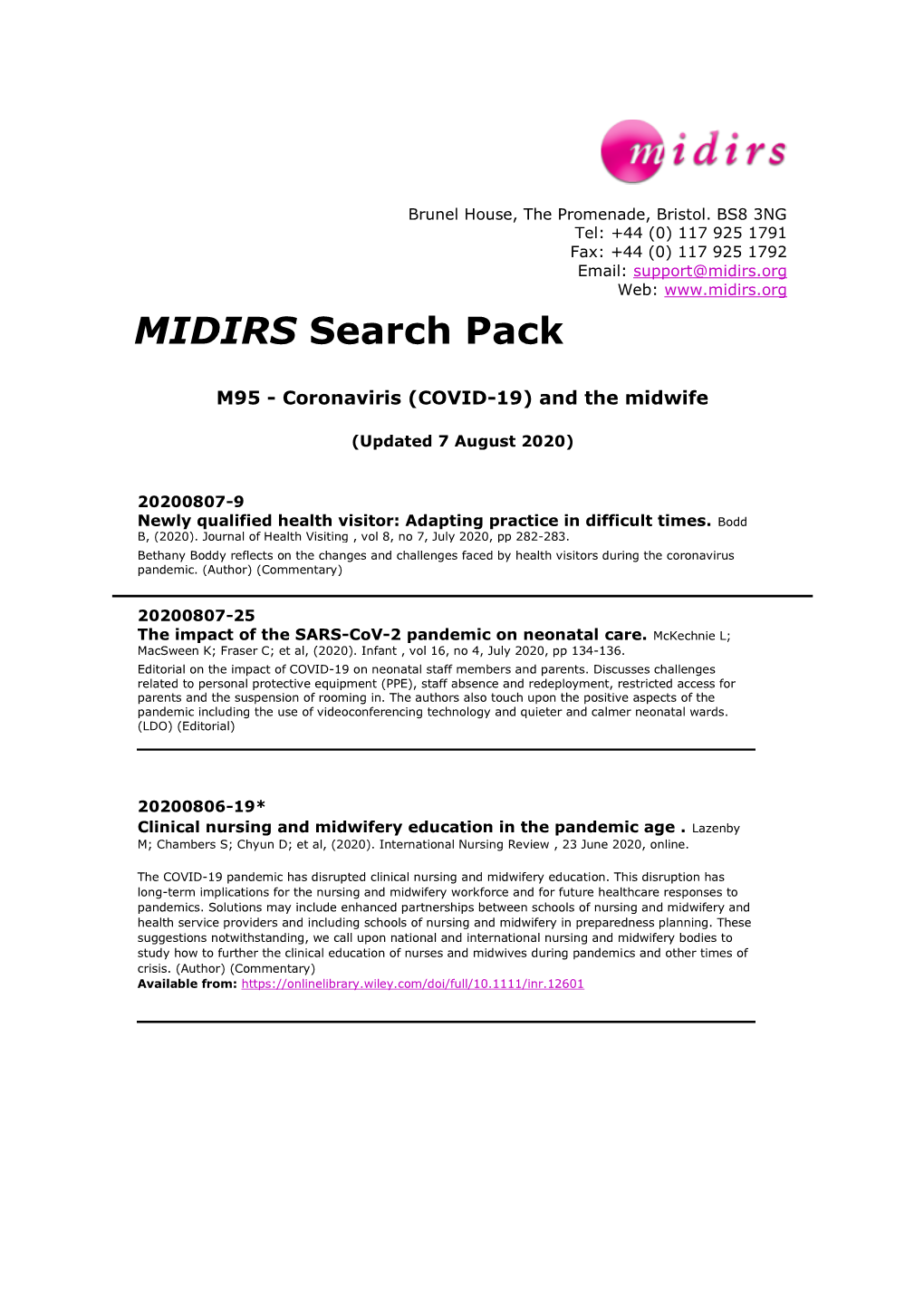 MIDIRS Search Pack