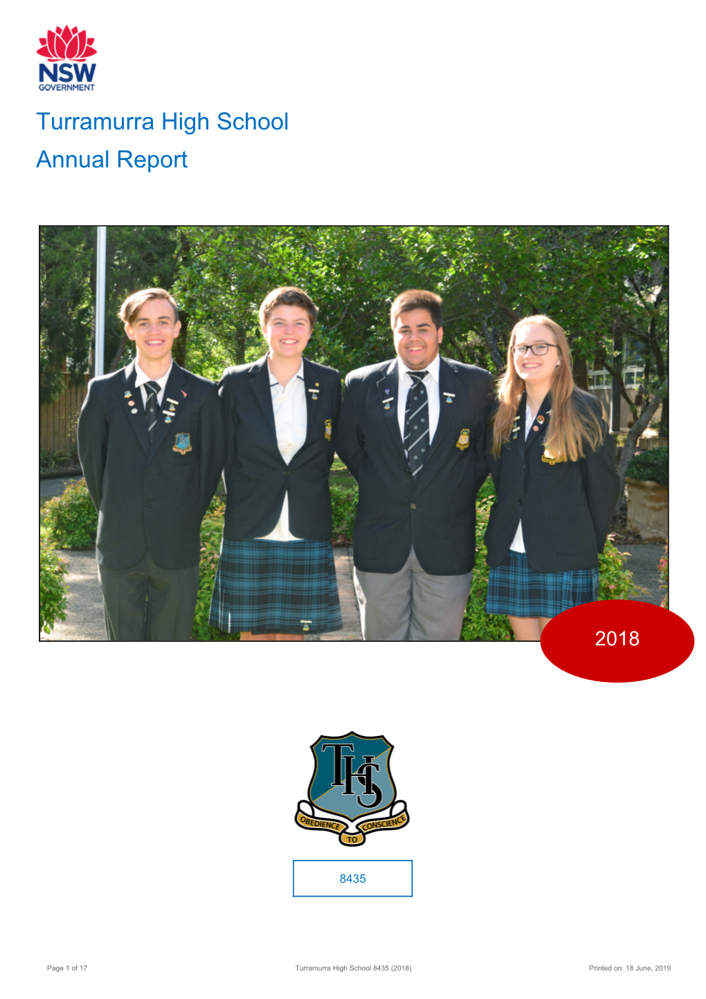 2018 Turramurra High School Annual Report