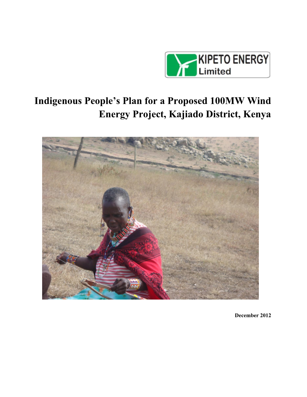 Indigenous People's Plan Kipeto Wind Energy