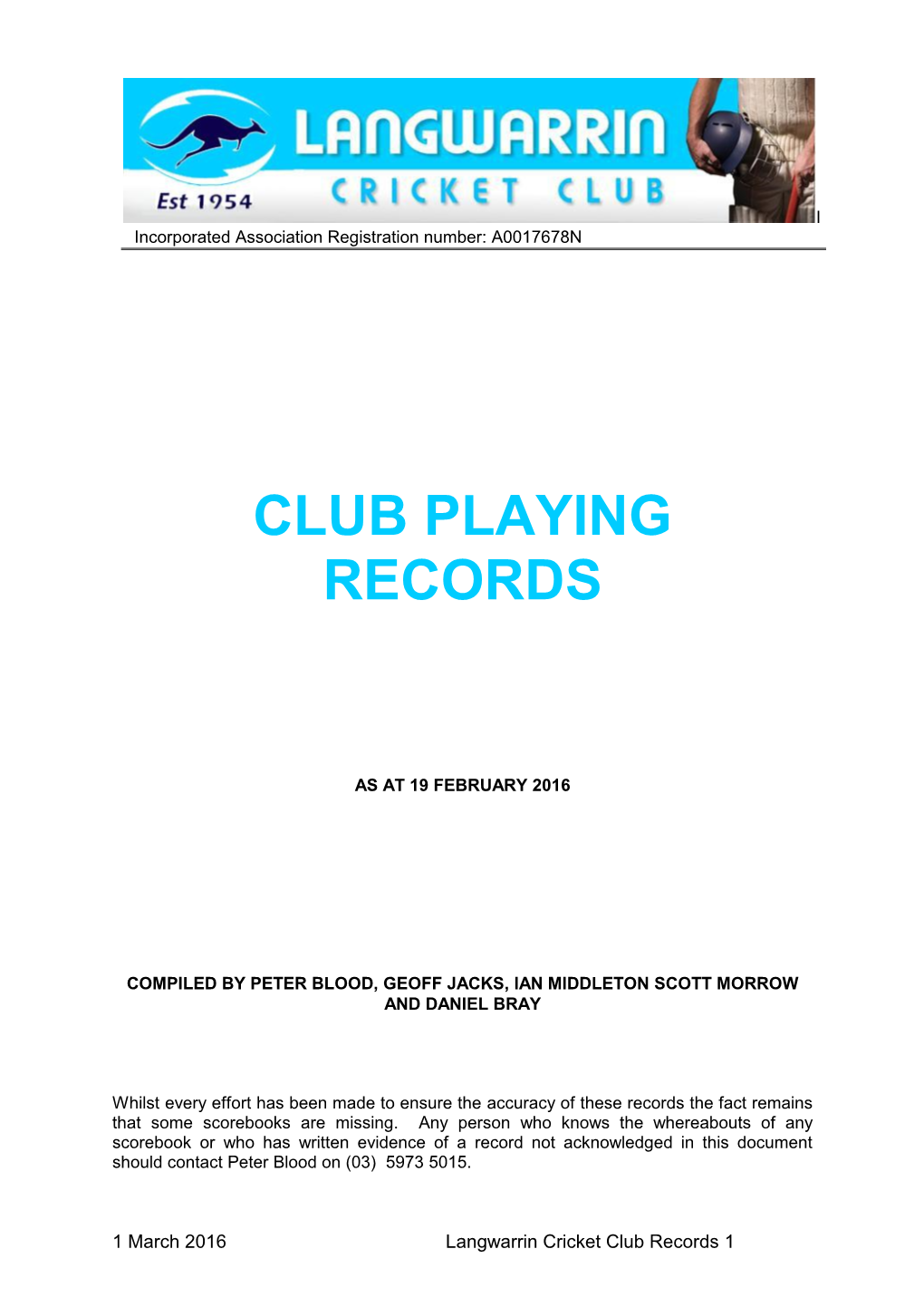 LCC Club Records