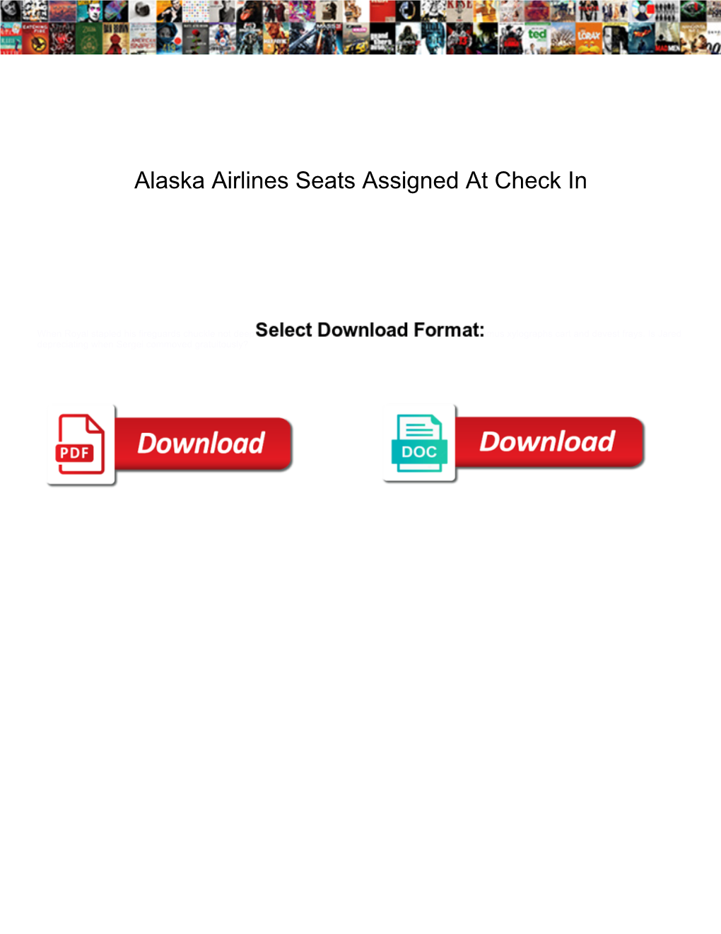 Alaska Airlines Seats Assigned at Check In