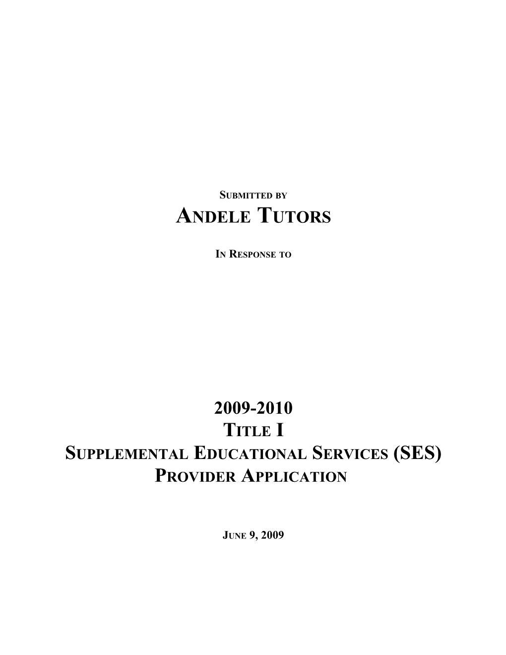 Supplemental Educational Services (SES)